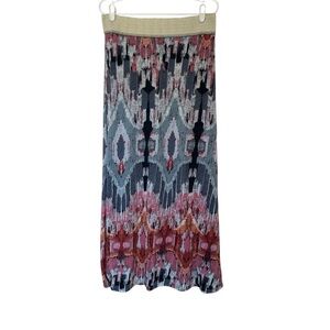 Vanessa Virginia Anthropologie Maxi Long Skirt Size L Boho Elastic Waist Flowy